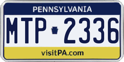 PA license plate MTP2336
