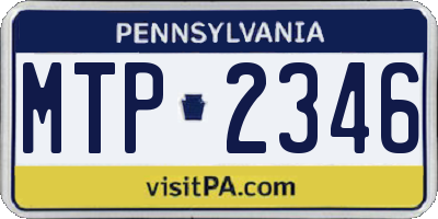 PA license plate MTP2346