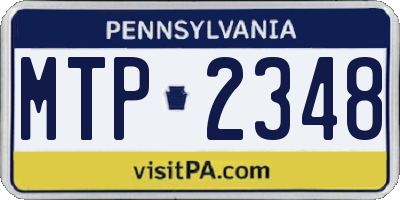 PA license plate MTP2348