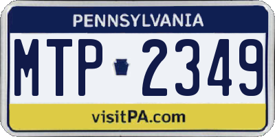 PA license plate MTP2349