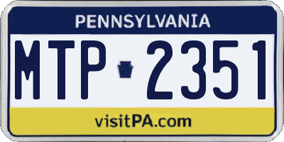 PA license plate MTP2351