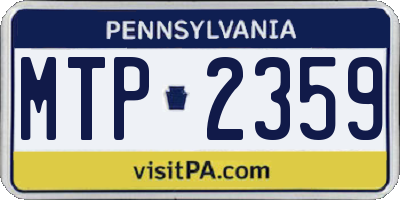 PA license plate MTP2359