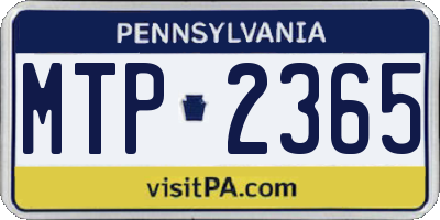 PA license plate MTP2365