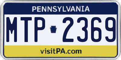 PA license plate MTP2369