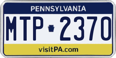 PA license plate MTP2370