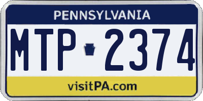 PA license plate MTP2374