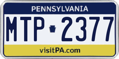 PA license plate MTP2377