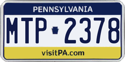 PA license plate MTP2378