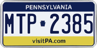 PA license plate MTP2385