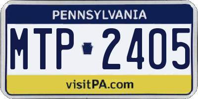 PA license plate MTP2405