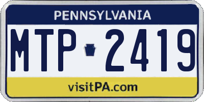 PA license plate MTP2419