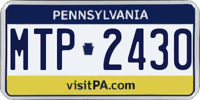PA license plate MTP2430
