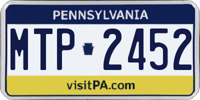 PA license plate MTP2452