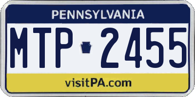 PA license plate MTP2455