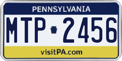 PA license plate MTP2456