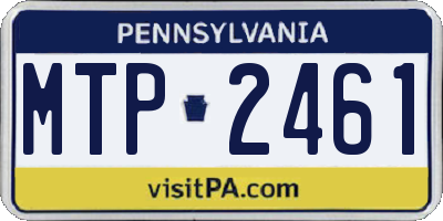 PA license plate MTP2461