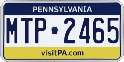 PA license plate MTP2465