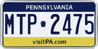 PA license plate MTP2475