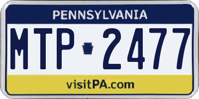 PA license plate MTP2477