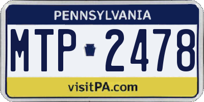 PA license plate MTP2478