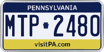 PA license plate MTP2480