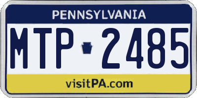 PA license plate MTP2485