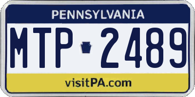 PA license plate MTP2489