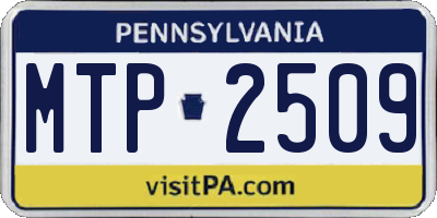 PA license plate MTP2509