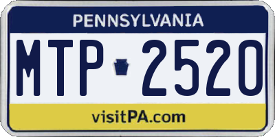 PA license plate MTP2520