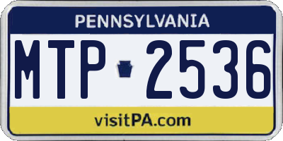PA license plate MTP2536