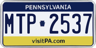 PA license plate MTP2537