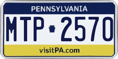 PA license plate MTP2570