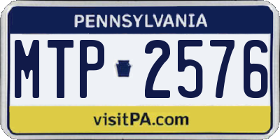 PA license plate MTP2576