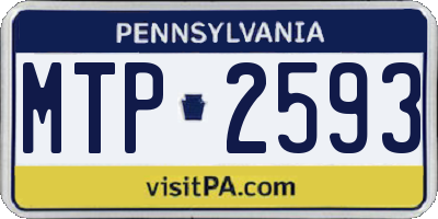 PA license plate MTP2593