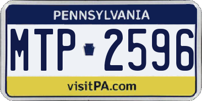 PA license plate MTP2596