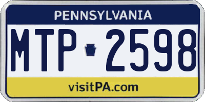 PA license plate MTP2598