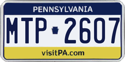 PA license plate MTP2607