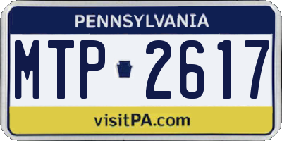 PA license plate MTP2617