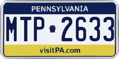 PA license plate MTP2633