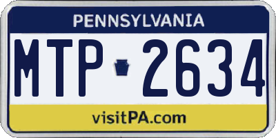 PA license plate MTP2634