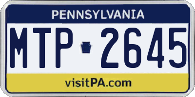 PA license plate MTP2645