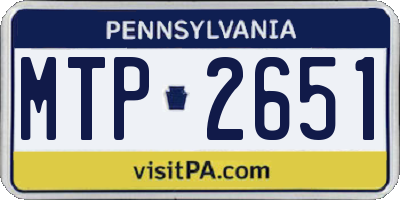 PA license plate MTP2651