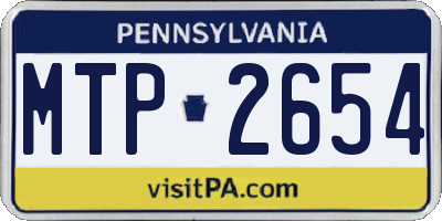 PA license plate MTP2654