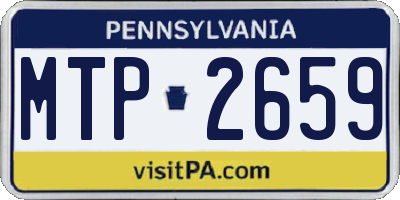PA license plate MTP2659