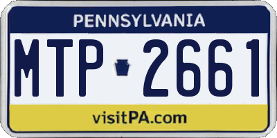 PA license plate MTP2661