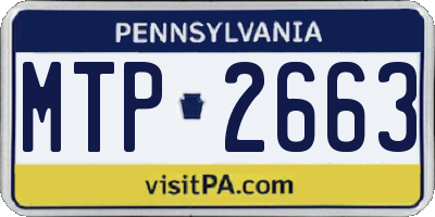 PA license plate MTP2663