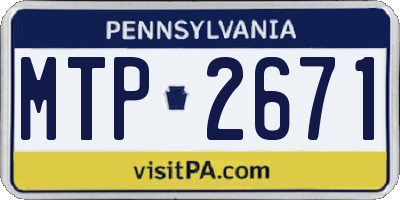 PA license plate MTP2671