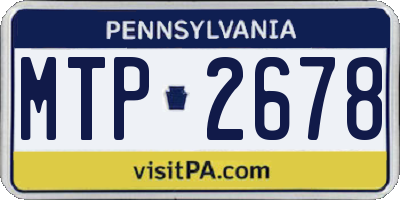 PA license plate MTP2678