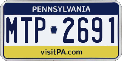 PA license plate MTP2691