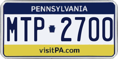 PA license plate MTP2700
